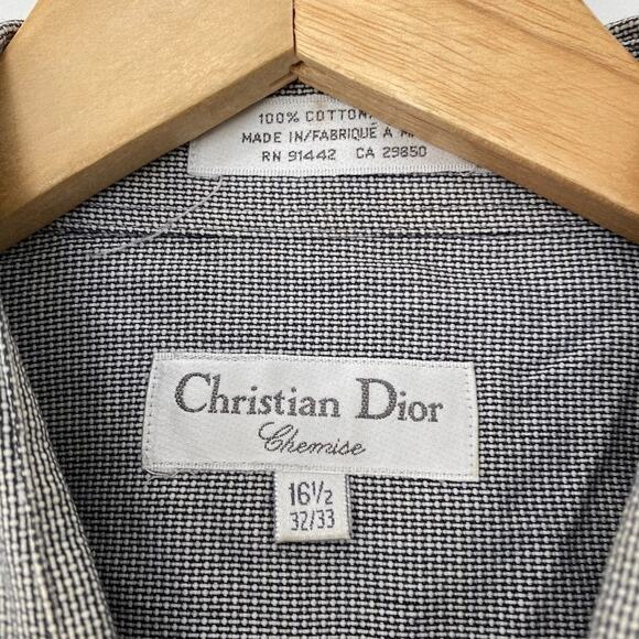 Christian Dior Men's Gray Button Up Top Size 16.5 - Picture 3 of 4